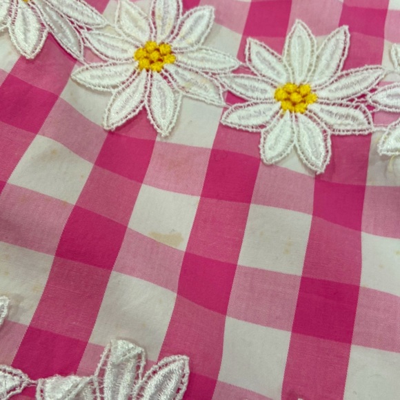 Lilly Pulitzer Pink/White Gingham Daisy Mini Skirt sz 4 - Picture 6 of 7